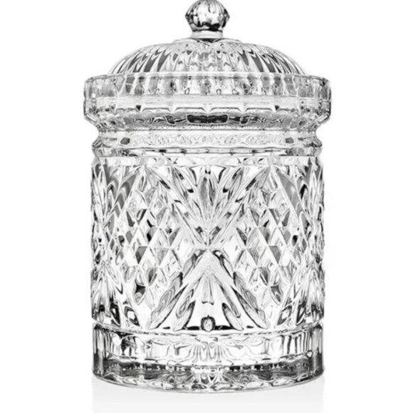 Godinger Crystal Dublin Collection Biscuit Barrel Storage Canister Jar - Picture 2 of 5